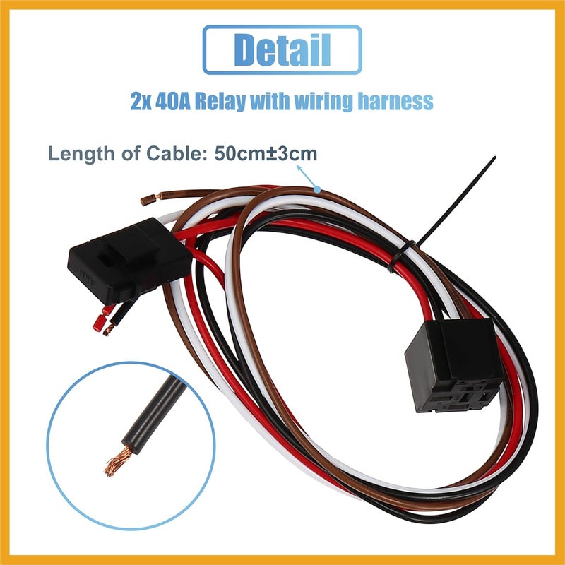 Partuto Dual Electric Fan Relay Kit with Thermostatic Sensor Switch 185 on 175 Off 40A Radiator Electric Cooling Fan Wiring Install Kit Waterproof Automotive Fan Wiring Kit Controller Replacement - Image 4